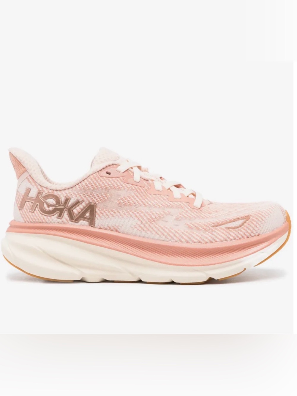 HOKA Womens Clifton 9 Running Shoes Sneaker 1127896-SNC Sandstone Cream Size 11B